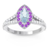 Halo Pave Milgrain Marquise Busaplavi Ring