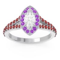 Halo Pave Milgrain Marquise Busaplavi Ring