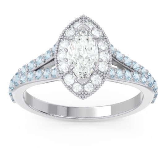 Halo Pave Milgrain Marquise Busaplavi Ring