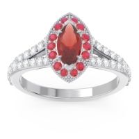 Halo Pave Milgrain Marquise Busaplavi Ring