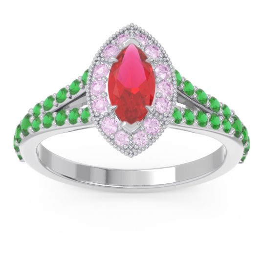 Halo Pave Milgrain Marquise Busaplavi Ring