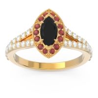 Halo Pave Milgrain Marquise Busaplavi Ring