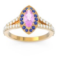 Halo Pave Milgrain Marquise Busaplavi Ring