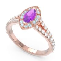 Halo Pave Milgrain Marquise Busaplavi Ring