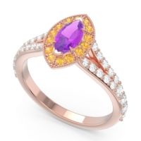 Halo Pave Milgrain Marquise Busaplavi Ring
