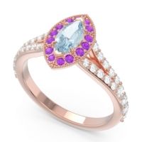 Halo Pave Milgrain Marquise Busaplavi Ring