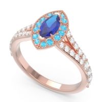 Halo Pave Milgrain Marquise Busaplavi Ring