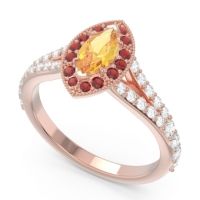 Halo Pave Milgrain Marquise Busaplavi Ring