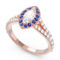 Halo Pave Milgrain Marquise Busaplavi Ring