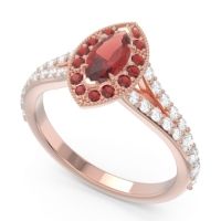 Halo Pave Milgrain Marquise Busaplavi Ring