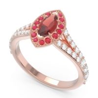 Halo Pave Milgrain Marquise Busaplavi Ring