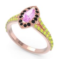 Halo Pave Milgrain Marquise Busaplavi Ring