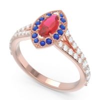 Halo Pave Milgrain Marquise Busaplavi Ring