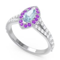 Halo Pave Milgrain Marquise Busaplavi Ring