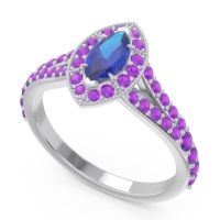 Halo Pave Milgrain Marquise Busaplavi Ring