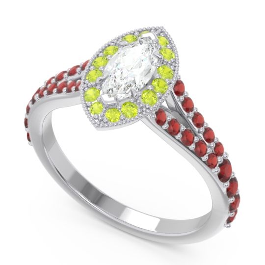 Halo Pave Milgrain Marquise Busaplavi Ring