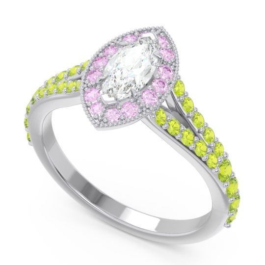 Halo Pave Milgrain Marquise Busaplavi Ring