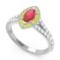 Halo Pave Milgrain Marquise Busaplavi Ring
