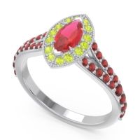 Halo Pave Milgrain Marquise Busaplavi Ring