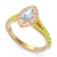 Halo Pave Milgrain Marquise Busaplavi Ring