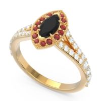 Halo Pave Milgrain Marquise Busaplavi Ring