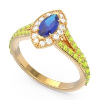 Halo Pave Milgrain Marquise Busaplavi Ring