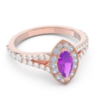 Halo Pave Milgrain Marquise Busaplavi Ring