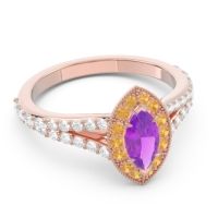 Halo Pave Milgrain Marquise Busaplavi Ring