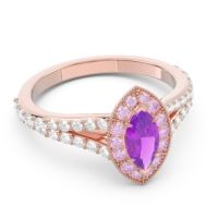 Halo Pave Milgrain Marquise Busaplavi Ring