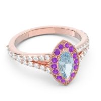 Halo Pave Milgrain Marquise Busaplavi Ring