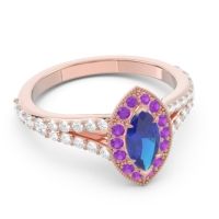 Halo Pave Milgrain Marquise Busaplavi Ring