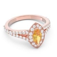 Halo Pave Milgrain Marquise Busaplavi Ring