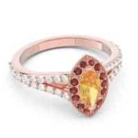 Halo Pave Milgrain Marquise Busaplavi Ring