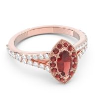 Halo Pave Milgrain Marquise Busaplavi Ring