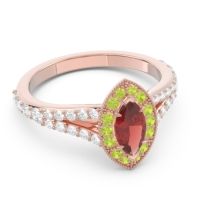 Halo Pave Milgrain Marquise Busaplavi Ring