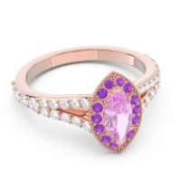 Halo Pave Milgrain Marquise Busaplavi Ring