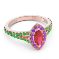 Halo Pave Milgrain Marquise Busaplavi Ring