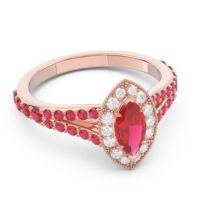 Halo Pave Milgrain Marquise Busaplavi Ring