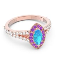 Halo Pave Milgrain Marquise Busaplavi Ring