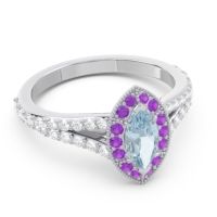 Halo Pave Milgrain Marquise Busaplavi Ring