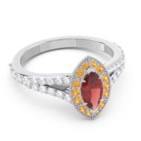 Halo Pave Milgrain Marquise Busaplavi Ring