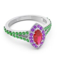 Halo Pave Milgrain Marquise Busaplavi Ring