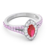 Halo Pave Milgrain Marquise Busaplavi Ring