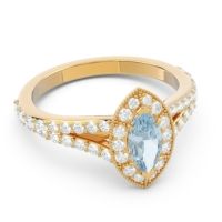 Halo Pave Milgrain Marquise Busaplavi Ring