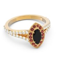 Halo Pave Milgrain Marquise Busaplavi Ring