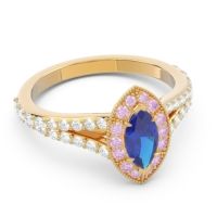 Halo Pave Milgrain Marquise Busaplavi Ring