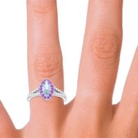 Halo Pave Milgrain Marquise Busaplavi Ring