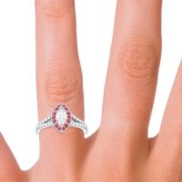 Halo Pave Milgrain Marquise Busaplavi Ring
