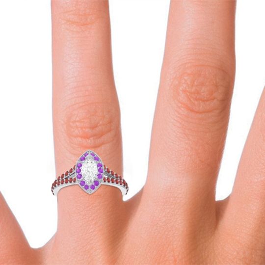 Halo Pave Milgrain Marquise Busaplavi Ring