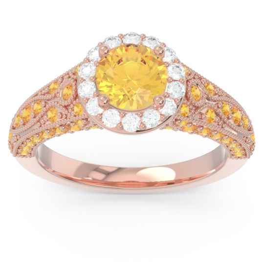 Halo Pave Milgrain Marudyana Ring
